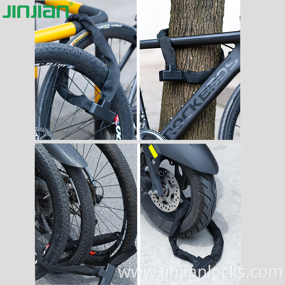 High Security Drill Resistant Jinjian 708 8mm dia 1m length anti Theft Bicycle Lock Chain Lock MTB Bike lock
